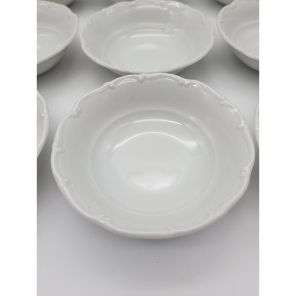 12 Sabina China Berry Dessert Bowls White 5" Bohemia Raised Scallop Rim - Picture 2 of 6
